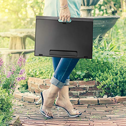 Adjustable Lap Desk - With 8 Adjustable Angles & Dual Cushions Laptop Stand For Car Laptop Desk, Work Table, Lap Writing Board & Drawing Desk On Sofa Or Bed By Huanuo #TOP6