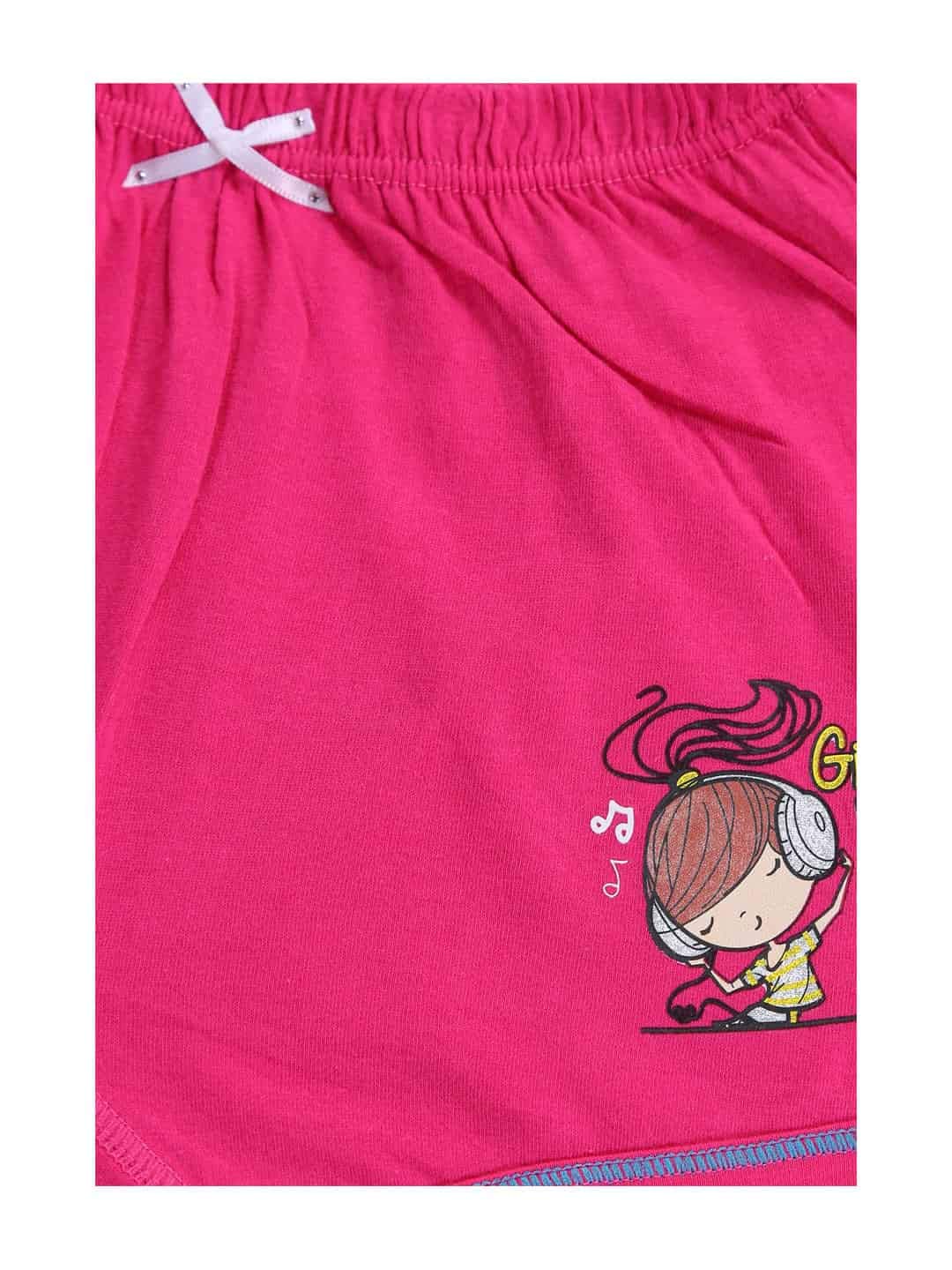 BODYCARE Girls Printed Shorts Pack of 4 Print Suitable for All Day wear with Ultrasoft and Durable Waistband for Rash Free Experience - Image 5 thumbnail