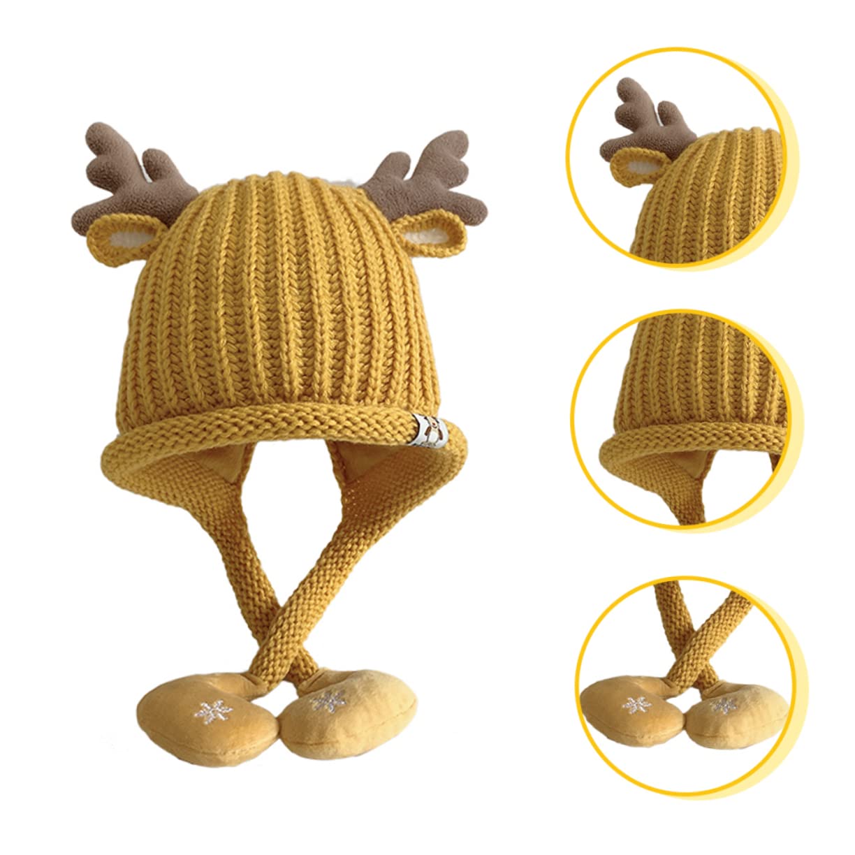 IMIKEYA 3St Strickmütze Weihnachtsmütze für Kinder roter Kopfschmuck Babymützen Kinder wintermütze Kostümhaube Mützen für Babys Baby Bommelmütze Wintermütze Foto Warmer Hut