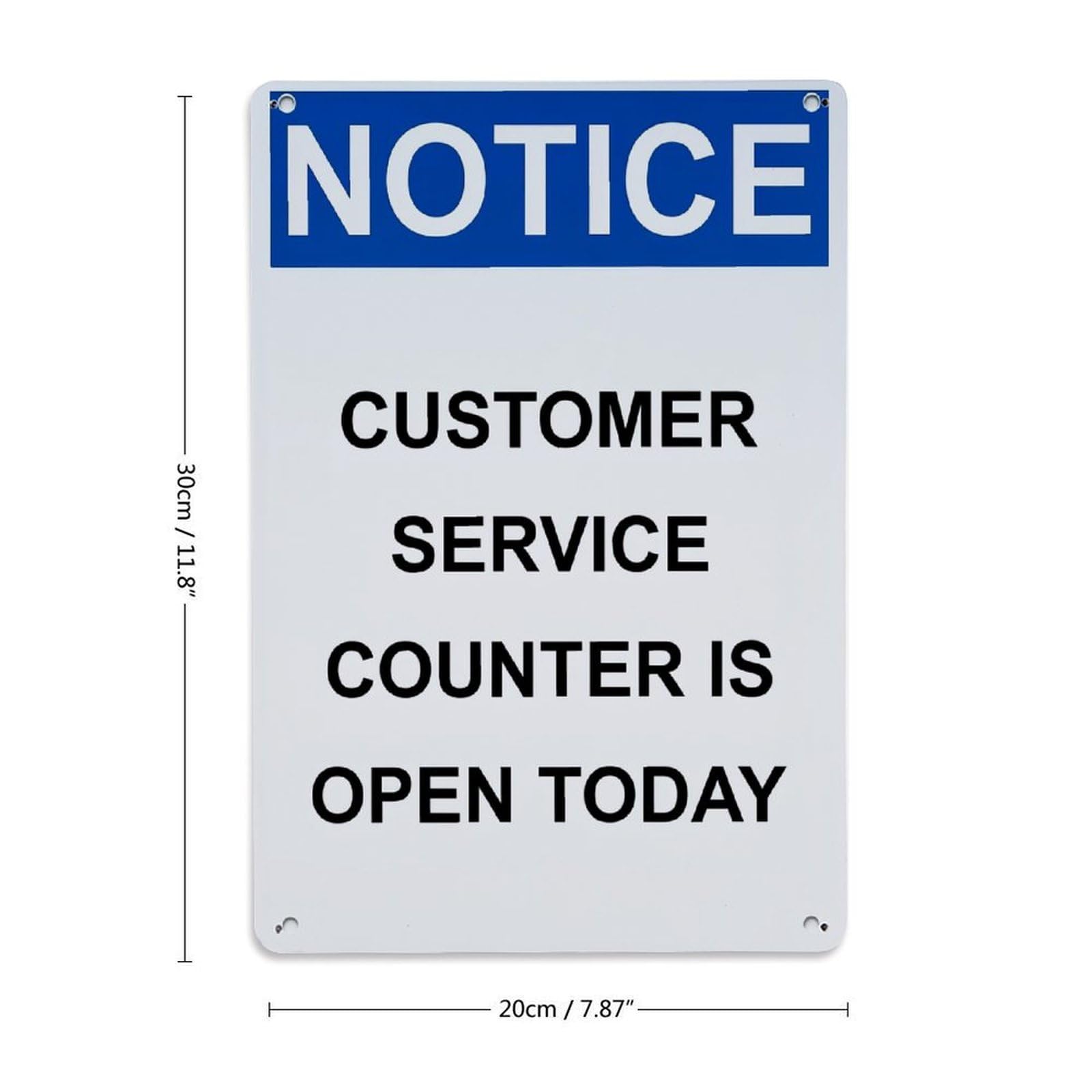 Nestemfo Vintage Notice Customer Service Counter Open Today Tin Sign Metal Sign, Living Room,Bar, Home, Bedroom Wall Decor,Retro Metal Poster 8X12 Inches