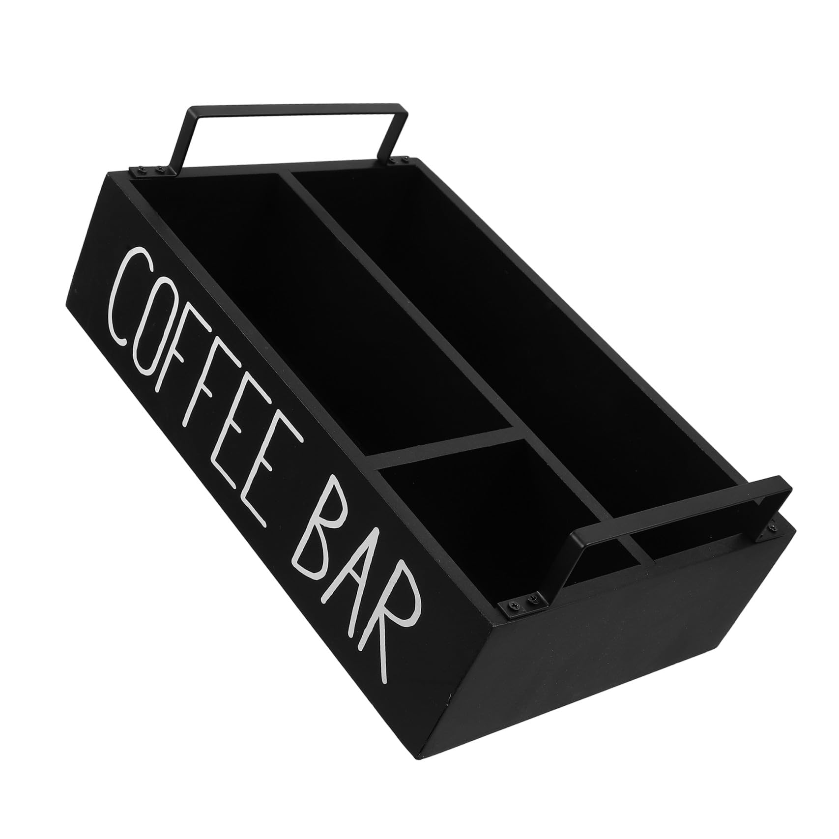 PRETYZOOM Caja Organizadora de Té de Madera Negra Compartimentos, 1 Pieza