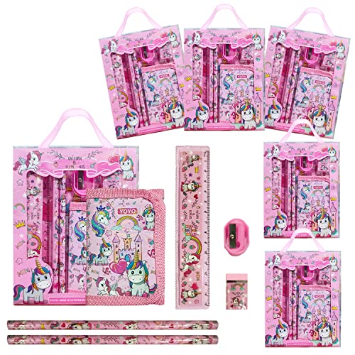 Image of Party Propz Return Gifts For Birthday For Kids Sets Of 6 Girls, Unicorn Theme Stationary Items | Best Birthday Return Gifts For Kids | Children Bulk Pack Returns Gift Set | Unicorn Stationery