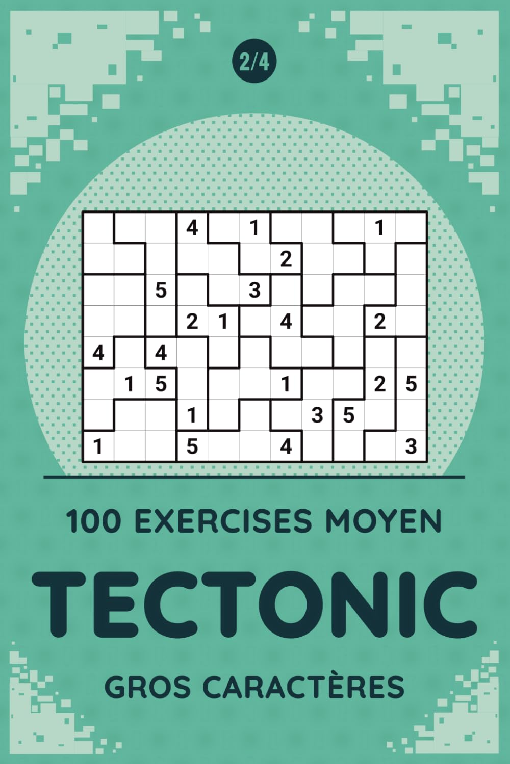 Tectonic Moyen Gros Caractères 2/4: Cahier de 100 grilles intermédiaires extra-lisibles pour adultes et seniors actifs