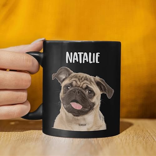 Miniatura 4 de Tazas de café personalizadas con nombre personalizado, tazas de cerámica negra, taza de viaje grande, taza de té de vidrio, lindos regalos de