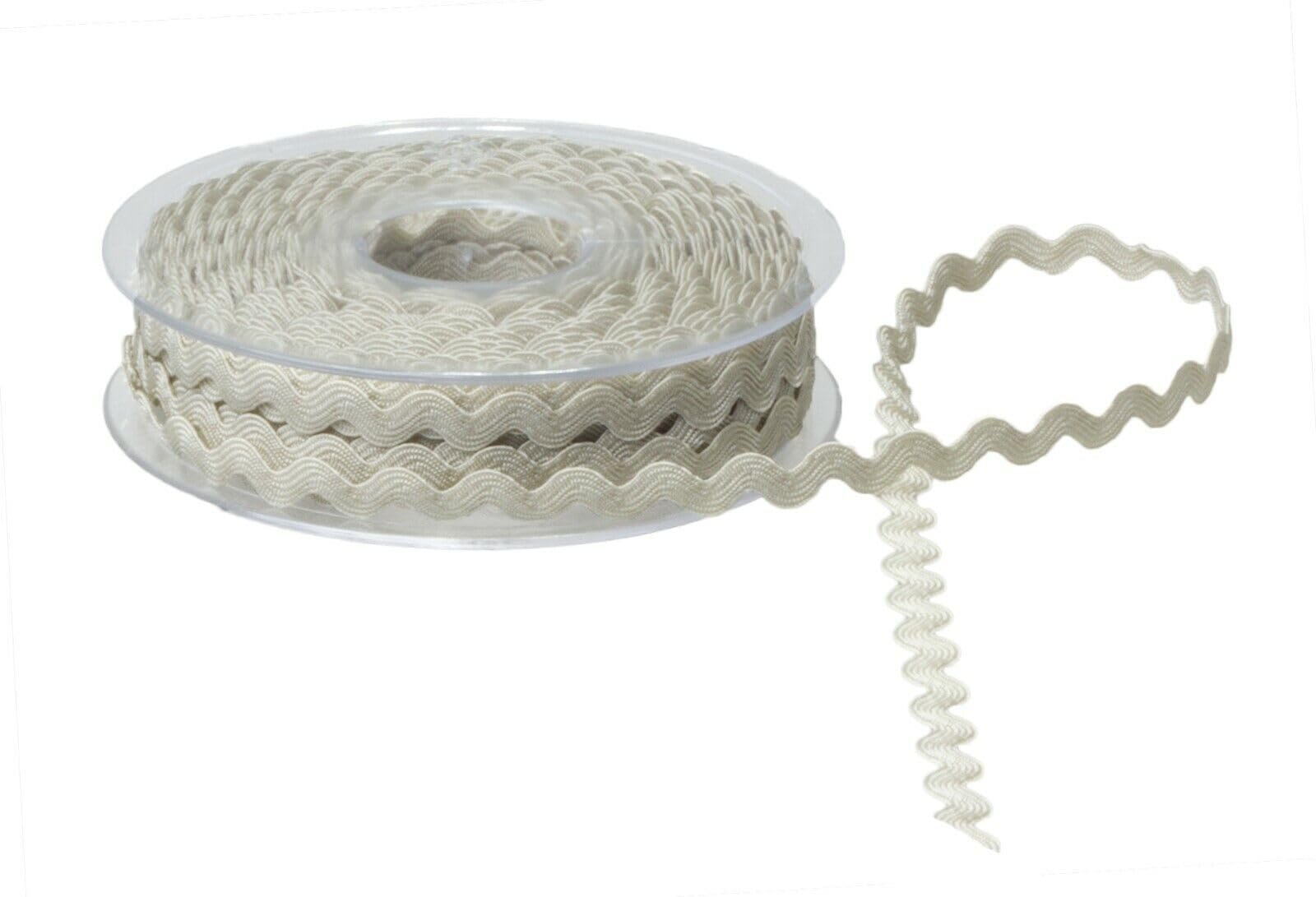 SUPER RIBBONS®™ - Full Reel 13mm Quality RIC RAC Ribbon/Braid/Trimming 20 Metre Reel -Beige - Image 2