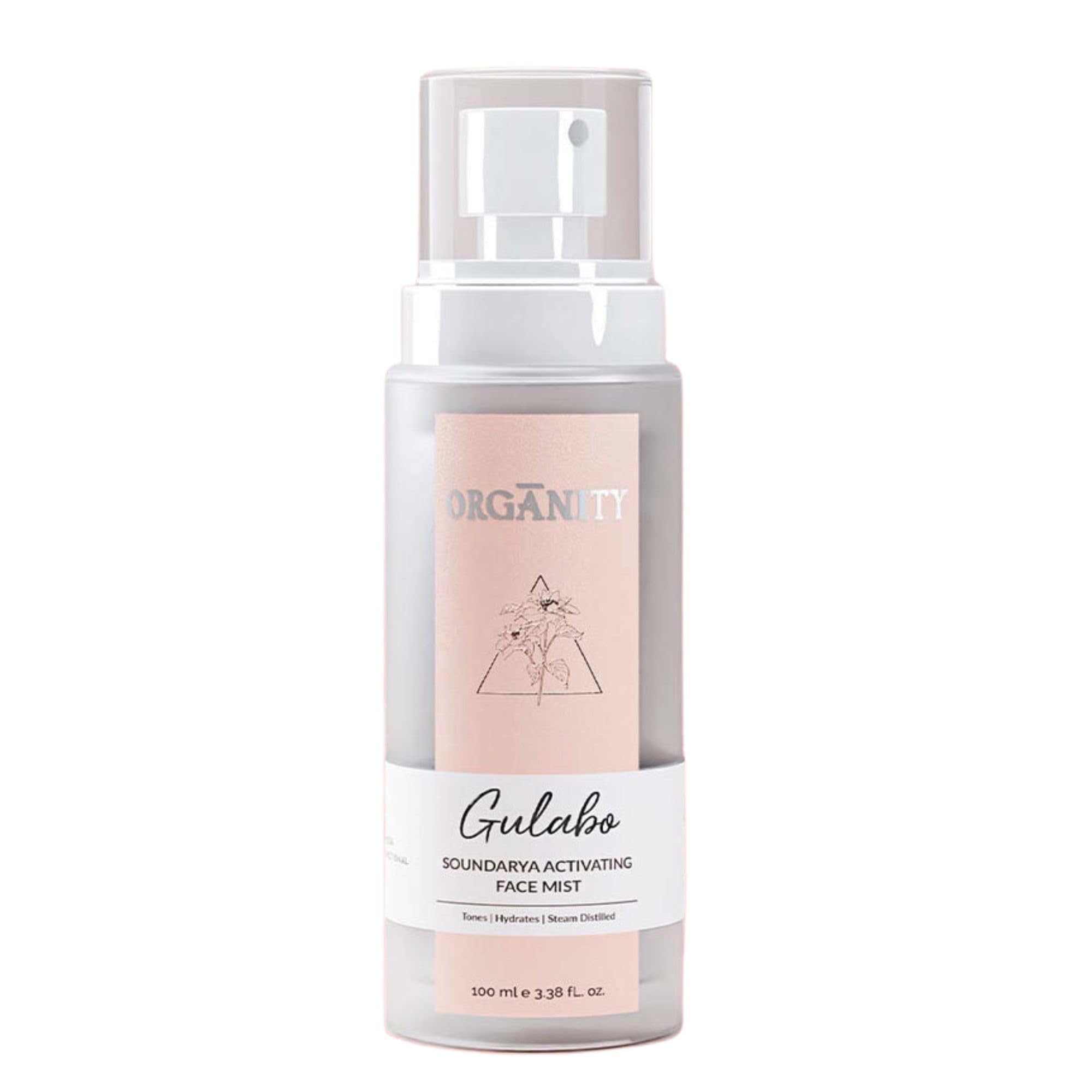 Organity Gulabo Face Mist Hydrating Spray – Steam Distilled Natural Rose Water Toner | Face Mist Travel Size Bottle for Glowing Skin | Refreshing Face Mister for Hydration & Toning – 100ml