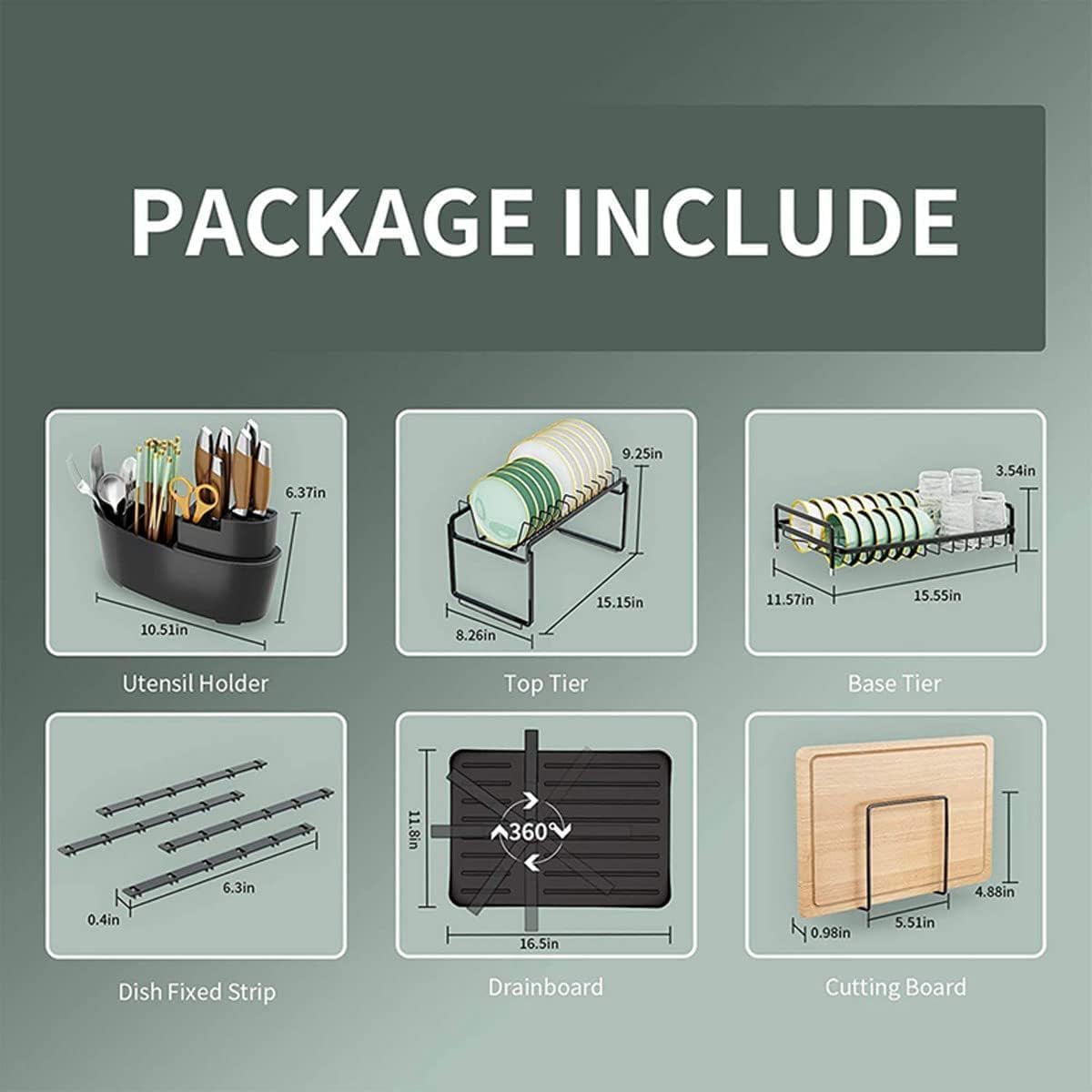 食器水切り 食器水切り 2段式食器水切りラック 食器乾燥ラック 排水板と調理器具ホルダー付き食器ラック キッチンカウンター用カッティ