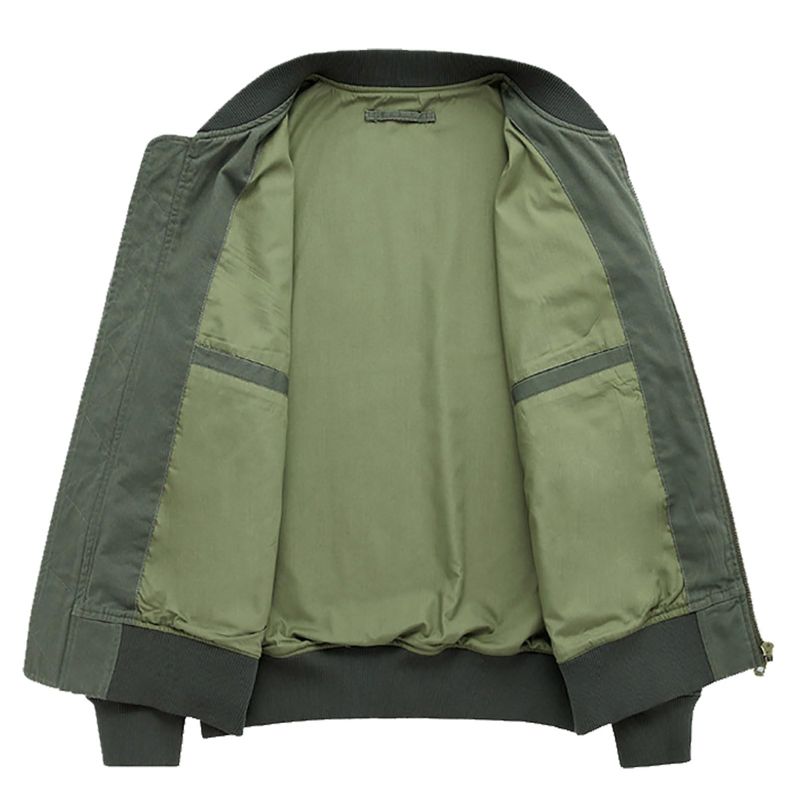 Bomber da uomo, capispalla con zip frontale, tasca sulle maniche e polsini a costine, giacca primaverile e autunnale per pendolari e abbigliamento per il fine settimana, abbigliamento quotidiano