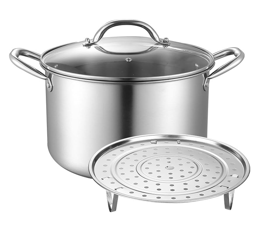 新品◆28cm◆大きなステンレス鍋◆7層鍋 両手鍋 タッパーウェア 28センチ 両手鍋 28cm IH対応 蓋付き 満菜 ステンレス製 日本製 （ ガス火