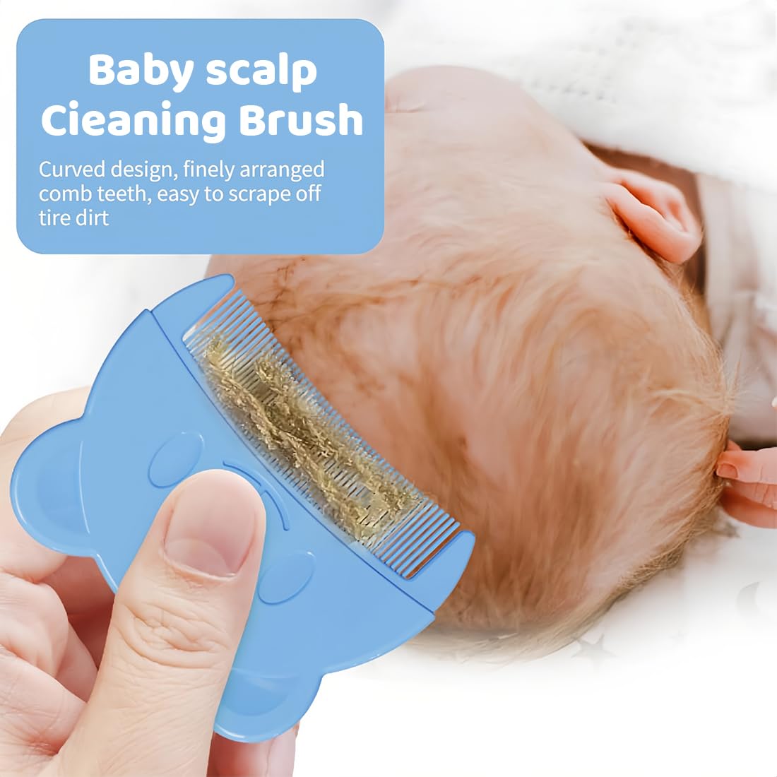 Pettine Croste Neonatali, Spazzola per Massaggioper rimuovere le croste lattee e neonato, Spazzola Neonato, Pettine Neonato Adatto, 2 pezzi