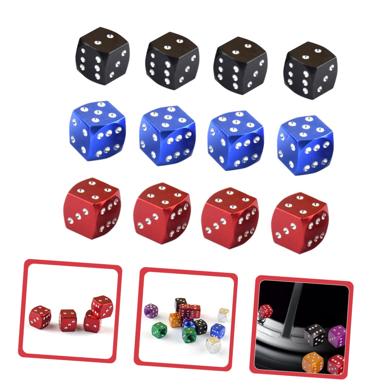 Zerodeko 5 Series Tapa De Válvula Dice Tapas De Vástago De Válvula Dice Tapas De Vástago De Neumático Tapas De Vástago De Válvula De Neumático Tapas De Vástago De Válvula 12 Piezas x 5
