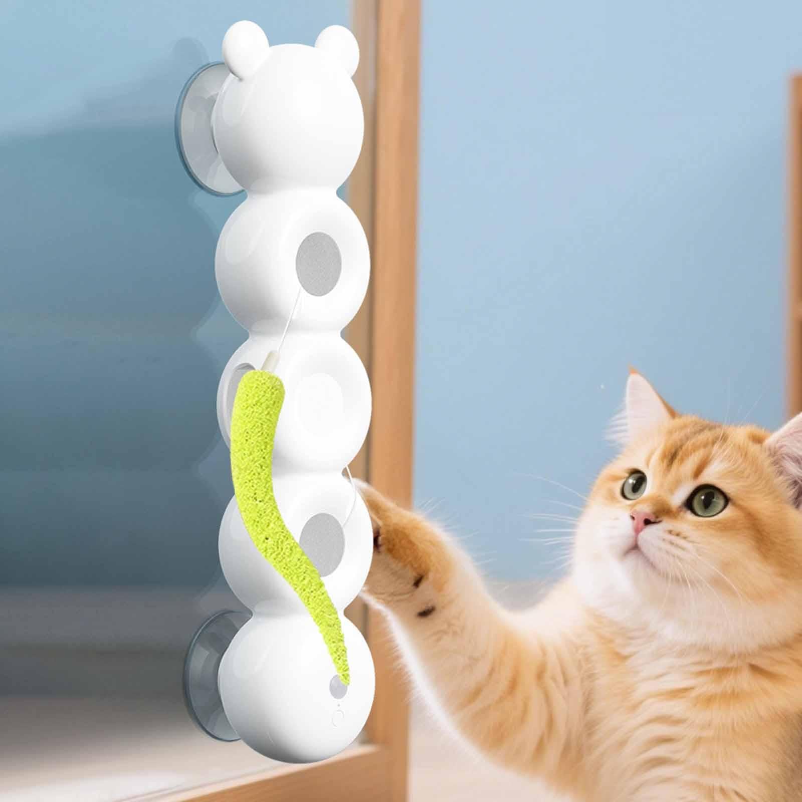Giocattolo interattivo per Gatti, Giocattolo per Gatti da Interno, Movimento Automatico, Stabile, Ventosa, Set da Gioco di Simulazione
