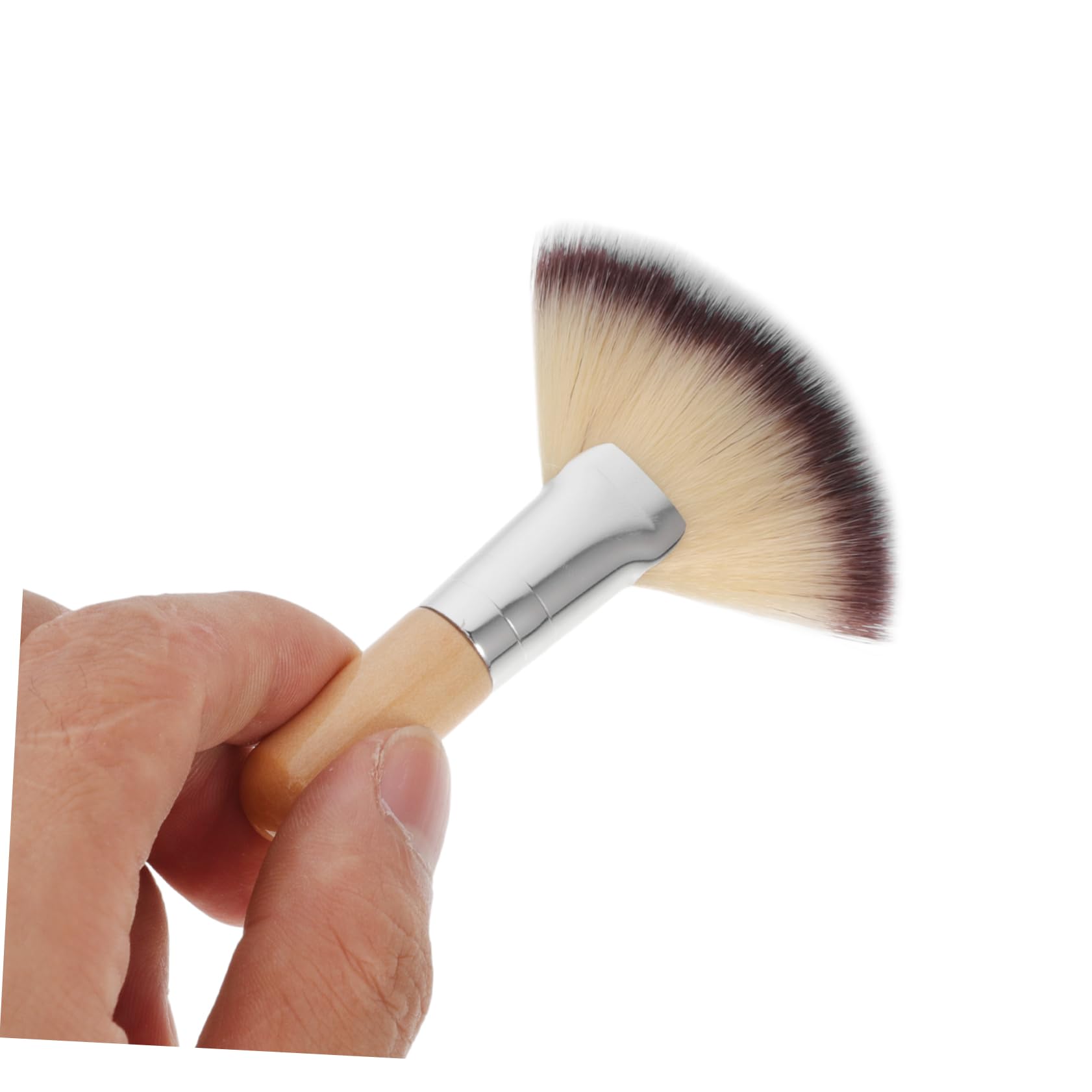 Housoutil 20 Pièces pinceau de maquillage pinceau poudre pinceau de maquillage à manche court éventail pour surligneur pinceaux maquillages ventilateur Visage
