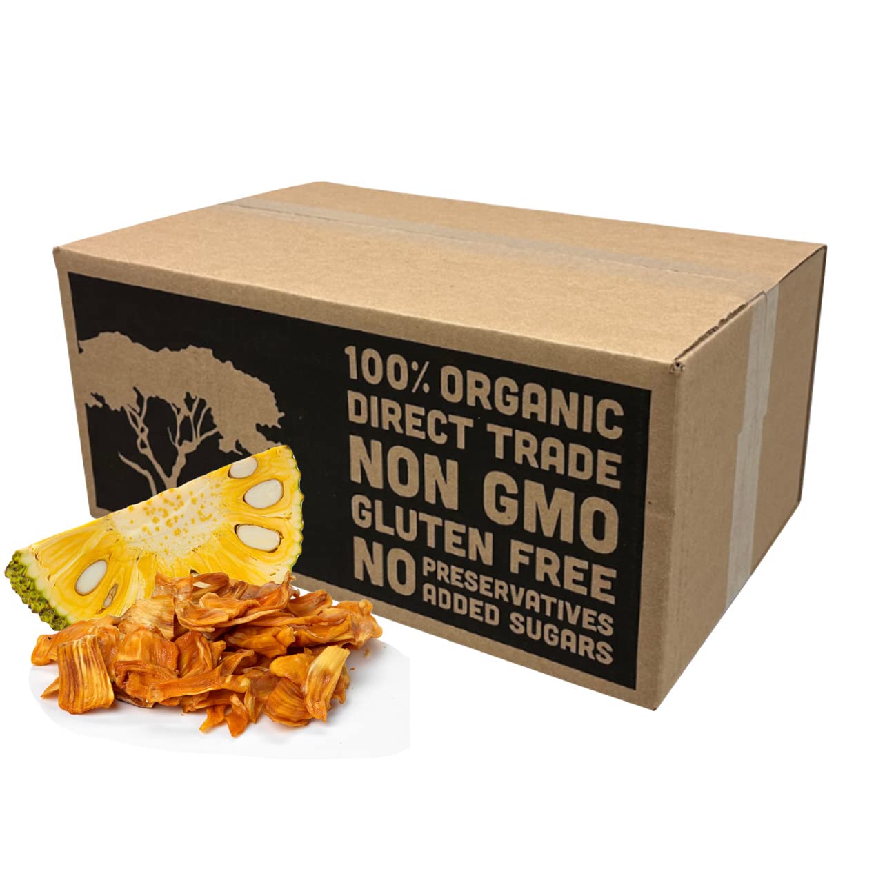 Mavuno Harvest Jackfruit Dried Fruit Snacks | Unsweetened Organic Dried Jackfruit Chips | Gluten Free Healthy Snacks for Kids and Adults | Vegan, Non GMO, Direct Trade | Bulk 10 PoundsUSDA Organic
