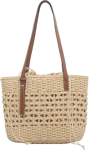 ZOOMELLA Straw Handbag Summer Tote Casual Bucket Vacation Purse Women Woven Bag Pouch| Clothing, Shoes & Accessories|Women...