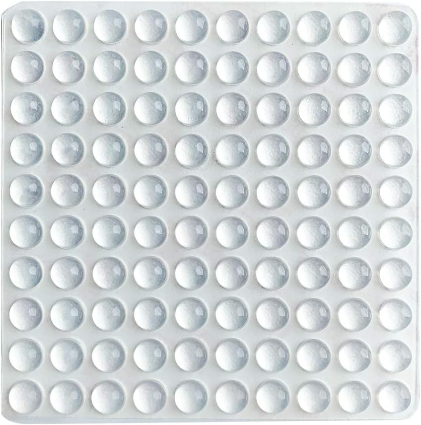 100-Pack Clear Self-Adhesive Rubber Bumper Pads, Hemispherical Design for Cabinet & Furniture Protection,8mm x 4mm