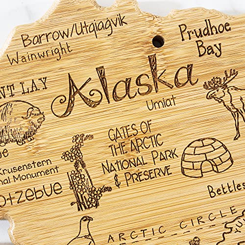 Tabla de cortar de bambú en forma de Alaska miniatura 5