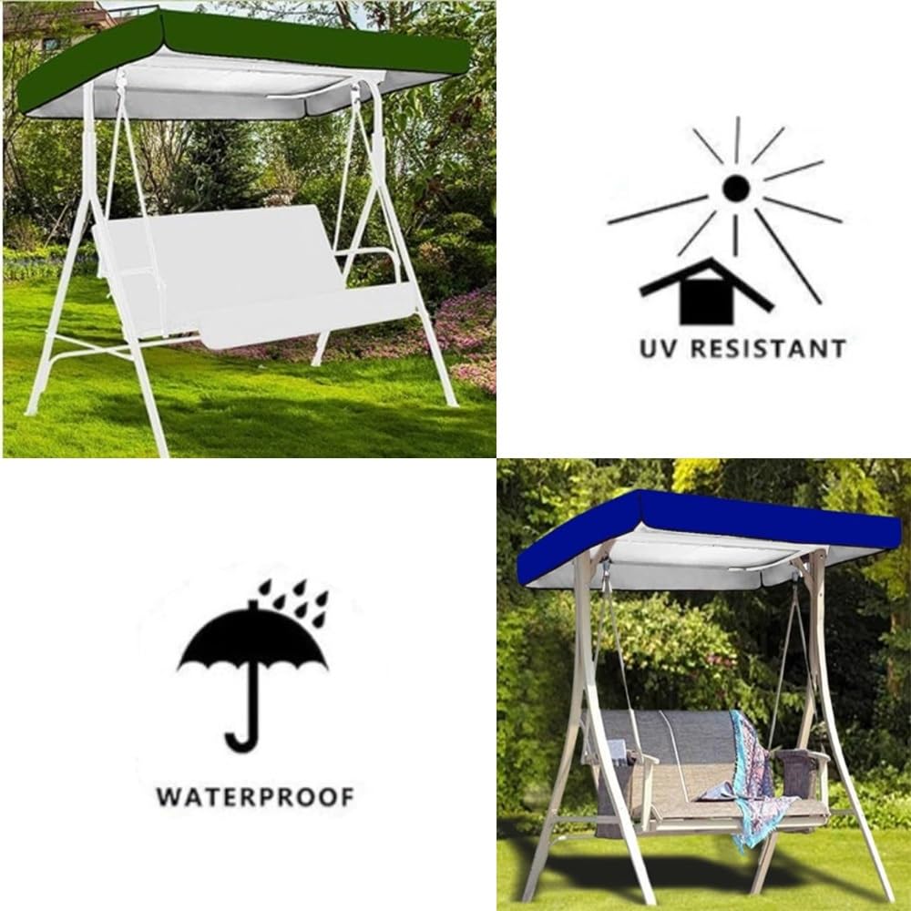 Tenda da Sole di Ricambio per Altalena da Giardino 142 164 190 191 195cm Copertura di Ricambio per Dondolo, Esterno Tettuccio per Dondolo Amaca(Brown,190x132cm/74.8x51.97in)