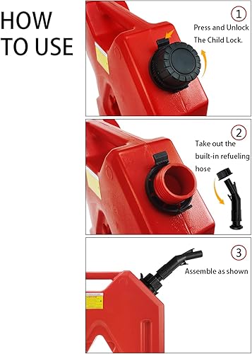 Miniatura 5 de IBACP - Contenedor de gasolina de 2 galones contenedor de agua de repuesto para motocicleta SUV ATV la mayoría de los autos color blanco