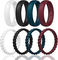 Egnaro Women's Silicone Bridal Ring Sets - Breathable Ergonomic Inner Arc Design for Active Lifestyles