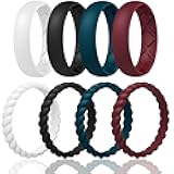 Women's Stacking Rings, Inner Arc Ergonomic Breathable Design Silicone Rubber Wedding Bands