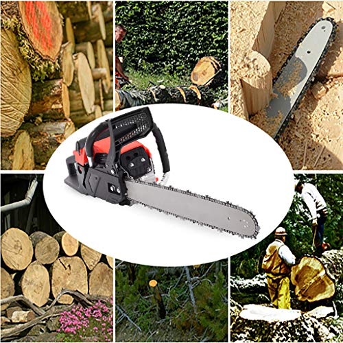 Gasoline Chainsaw 20 Inch Gas Chain 2 Strokes Automatic Chain Oiler Anti-vibration System Wood Cutting 58CC Petrol Chainsaw with Tool Kit Carry Bag for Cutting Trees Farm Garden