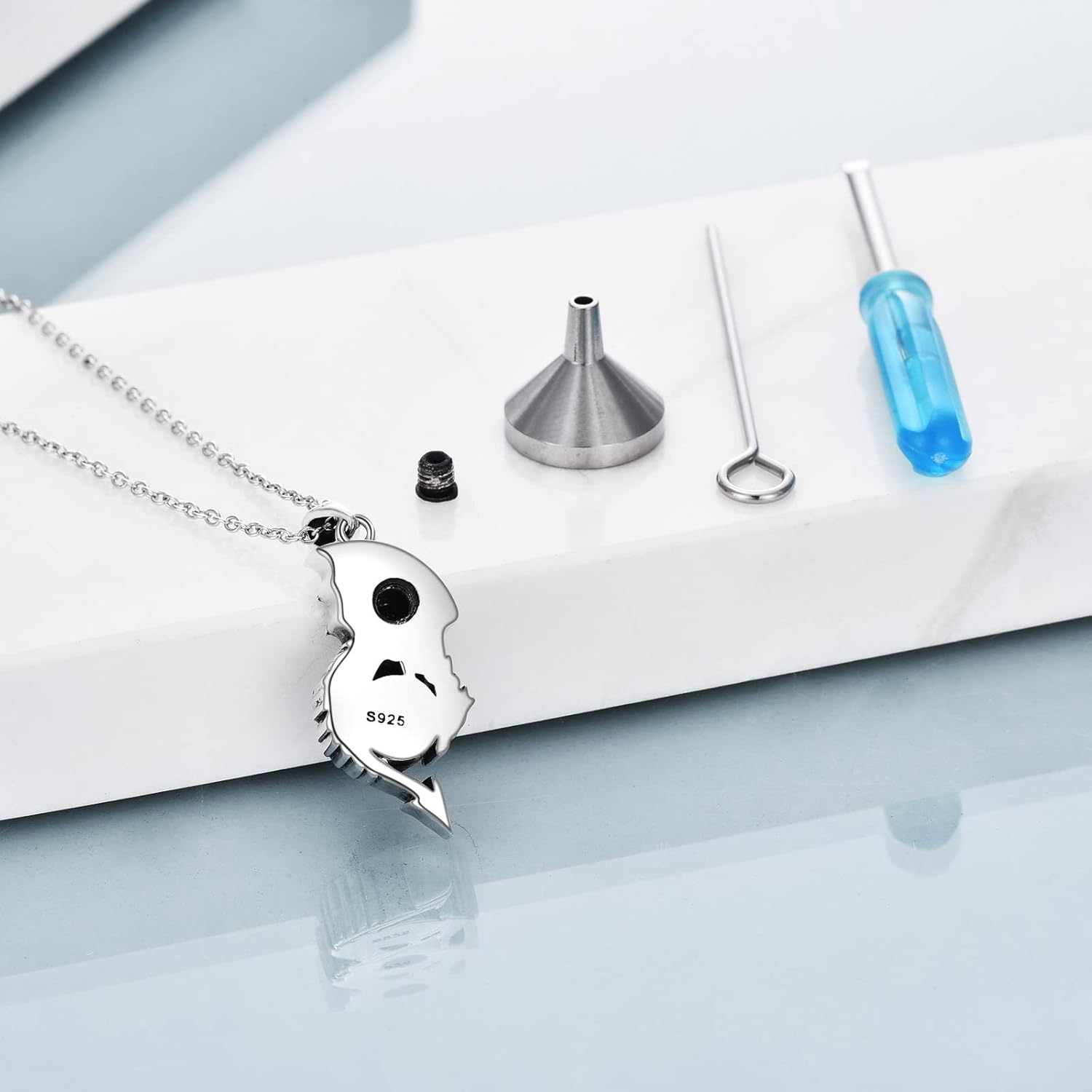 CRMAD Dragon Urn Necklace Sterling Silver Cremation Moonstone Jewelry for Ashes Womenr Men - Image 5