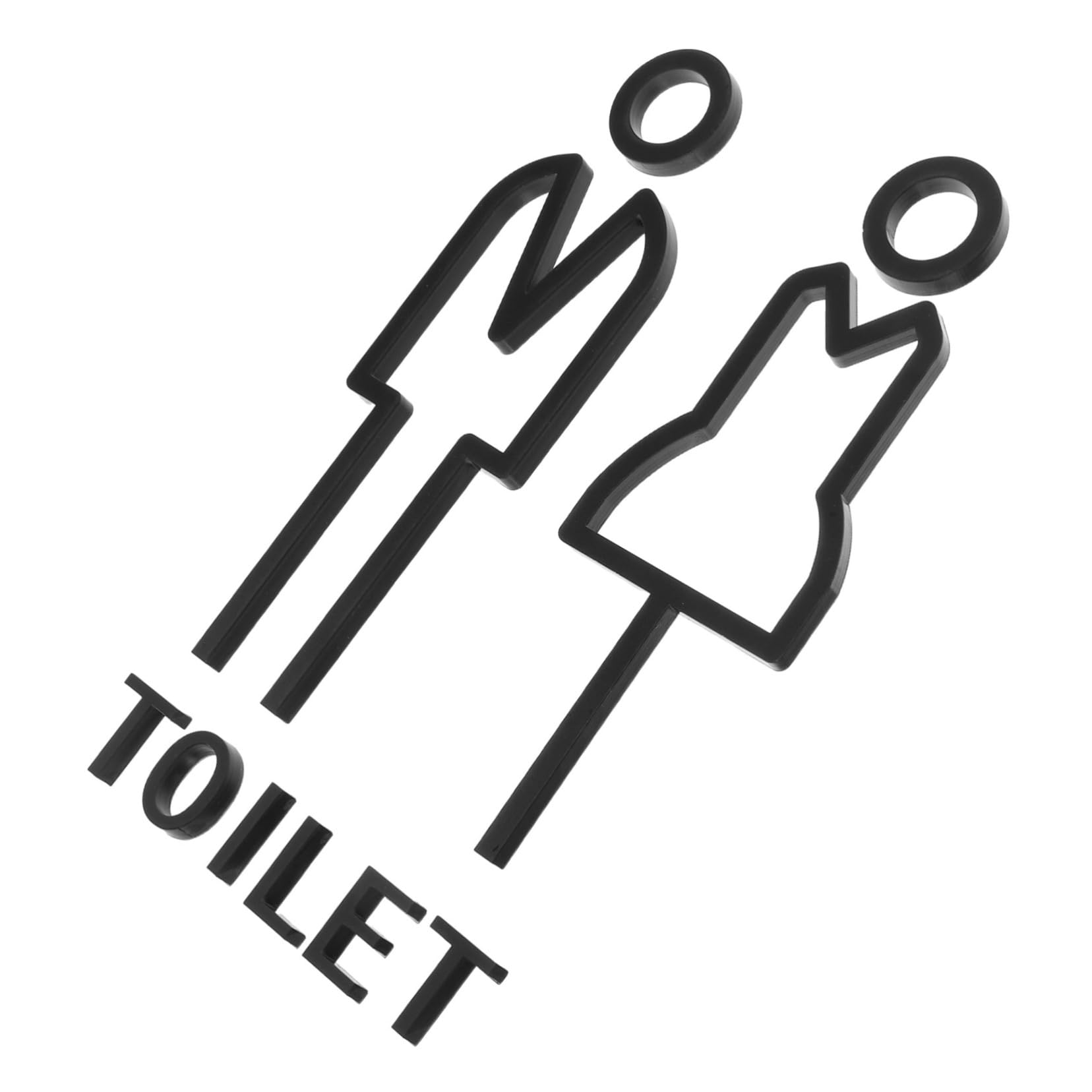 Housoutil Lot De 4 Paires De Plaques De Signalisation Pour Toilettes Installation Simple Et Rapide Pour Un Travail Artisanal Élégant
