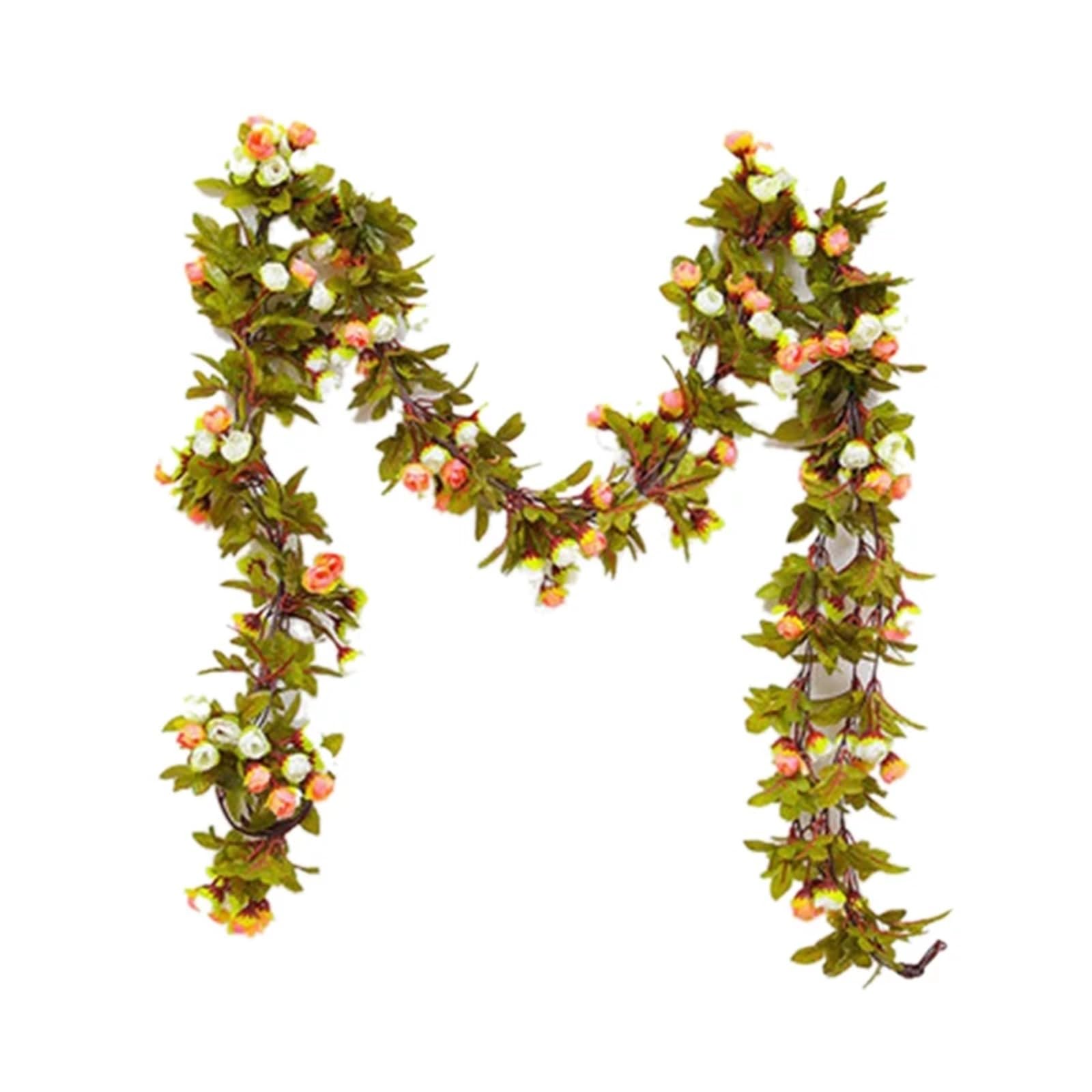 LXLAEOANG Artificial Flowers Artificial Roses Foliage Garland Hanging Guide Plastic Flower Vine Suspended Ceiling Decoration