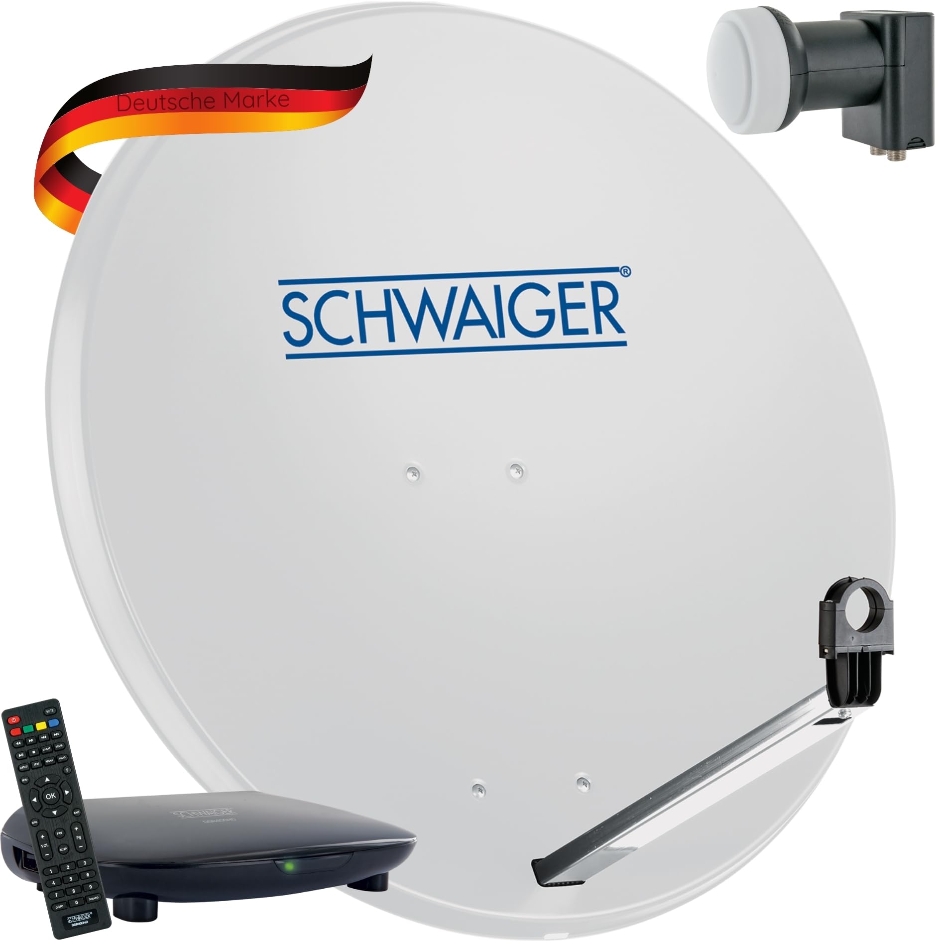 Schwaiger Paquet par satellite, 1HD Rec. 80 cm stahlsp., Twin LNB