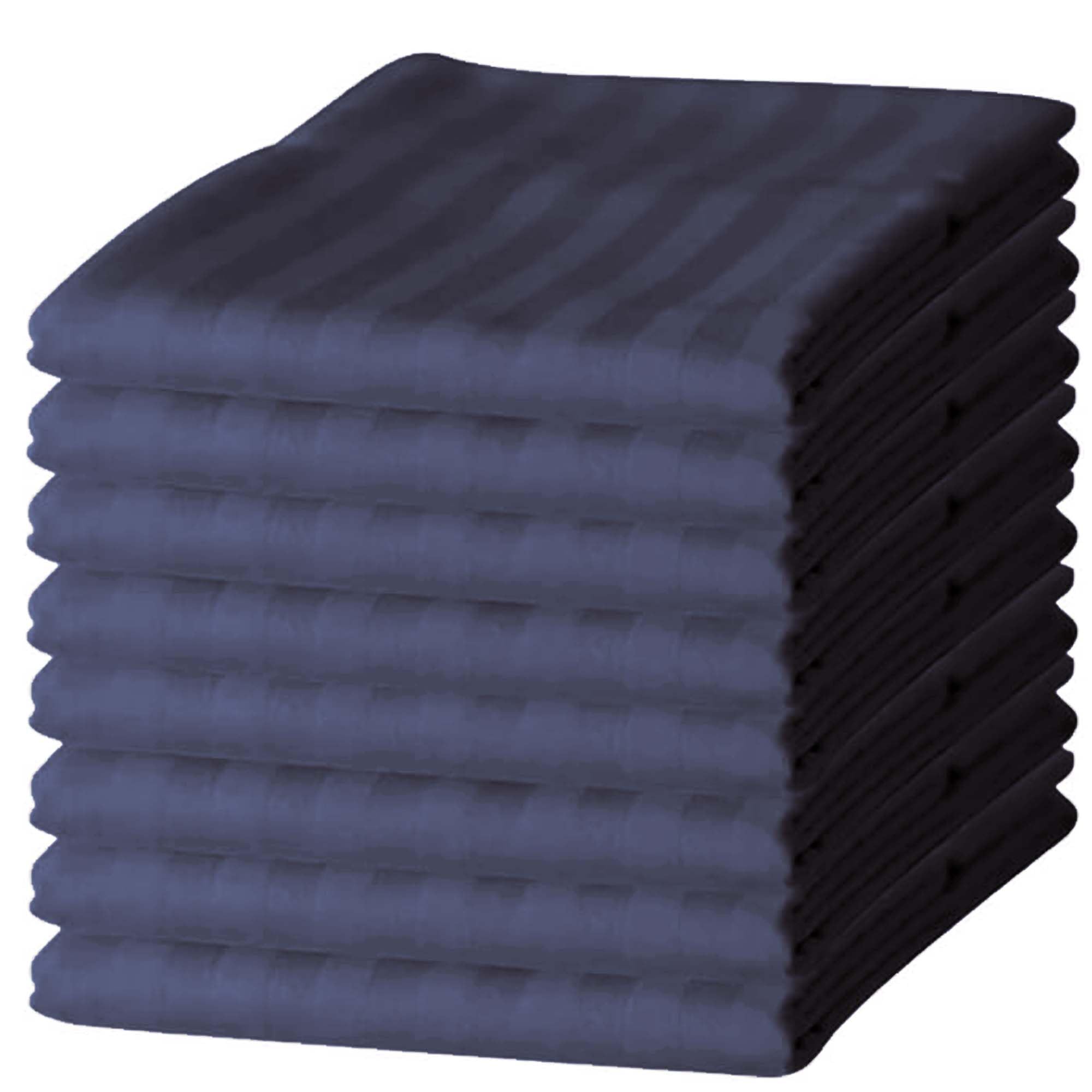 Hafaa Washed Blue Pillow Cases 8 Pack - Stripe Pillowcases for Hair and Skin Standard Size Pillow Protectors with Envelope Closure Super Soft Hotel Quality Pillow Cover