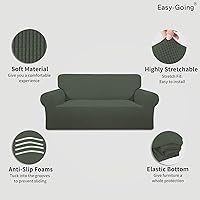 Vista 402 de Easy-Going - Funda elástica para sofá, 1 pieza, protector de muebles, suave, con parte inferior elástica, para niños, tela de jacquard de poliéster