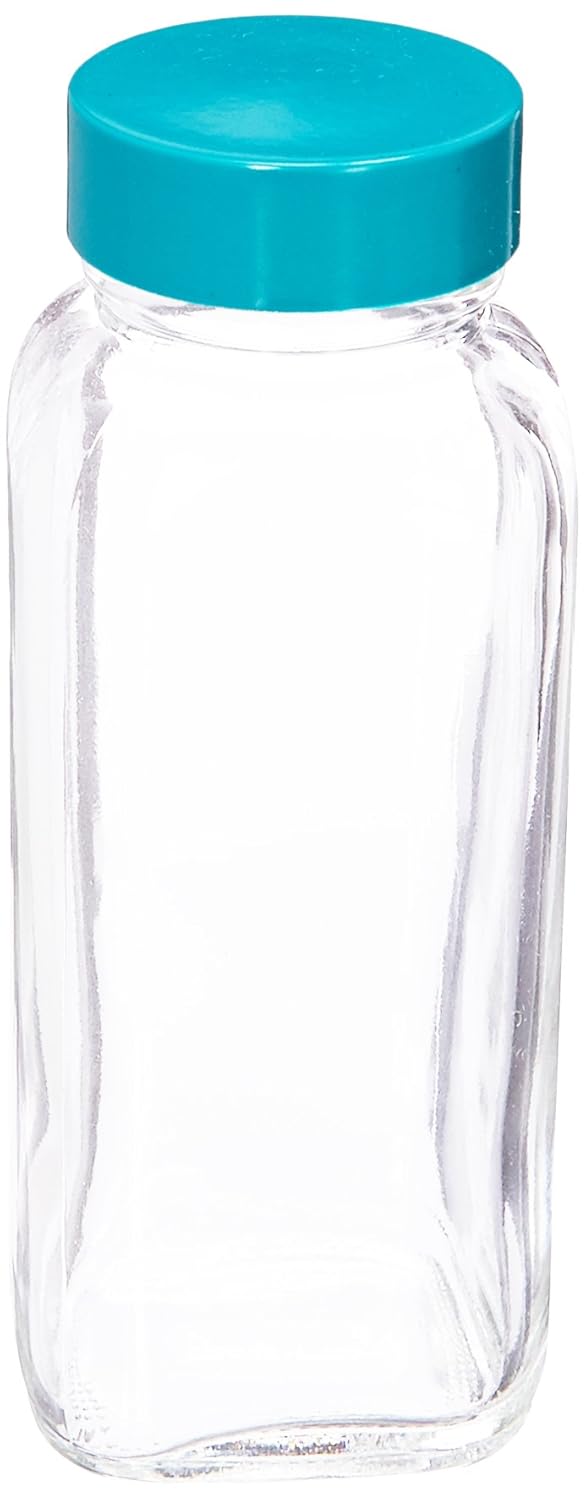 Qorpak GLC-01311 French Square Bottle with 33-400 Green Thermoset F217 and PTFE Lined Cap, 129 mL, Clear (Pack of 24)