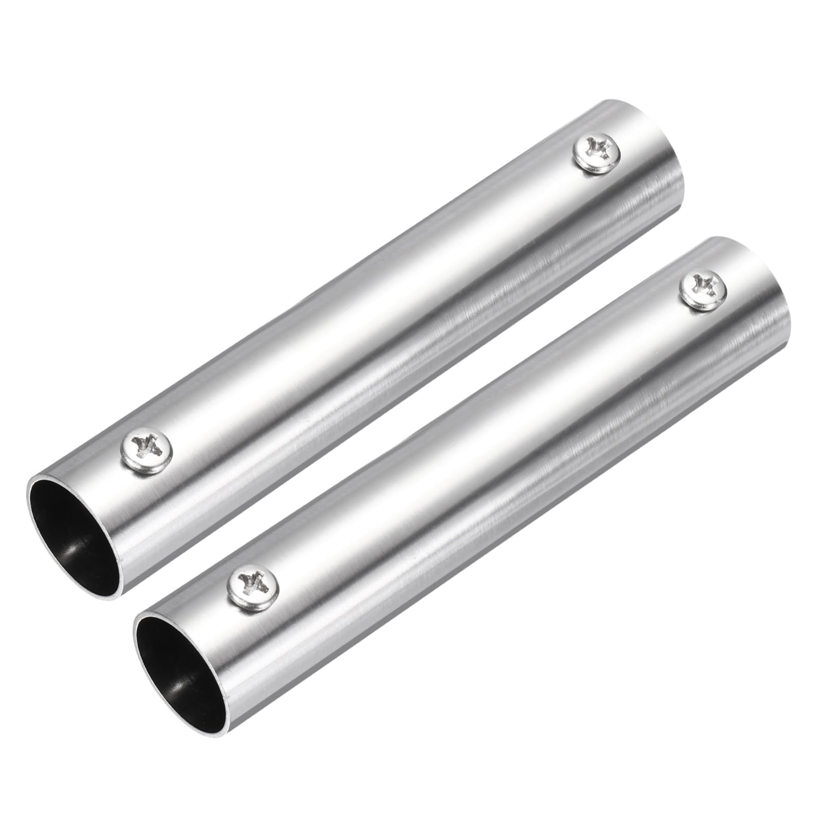 sourcing map 2Pcs 2-Way Straight Pipe Fitting, Fit 19mm OD Pipe Stainless Steel Structural Joint Pipe Connector Chain Link Fence Clamp for Fence Railing Handrail DIY, 120mm Length