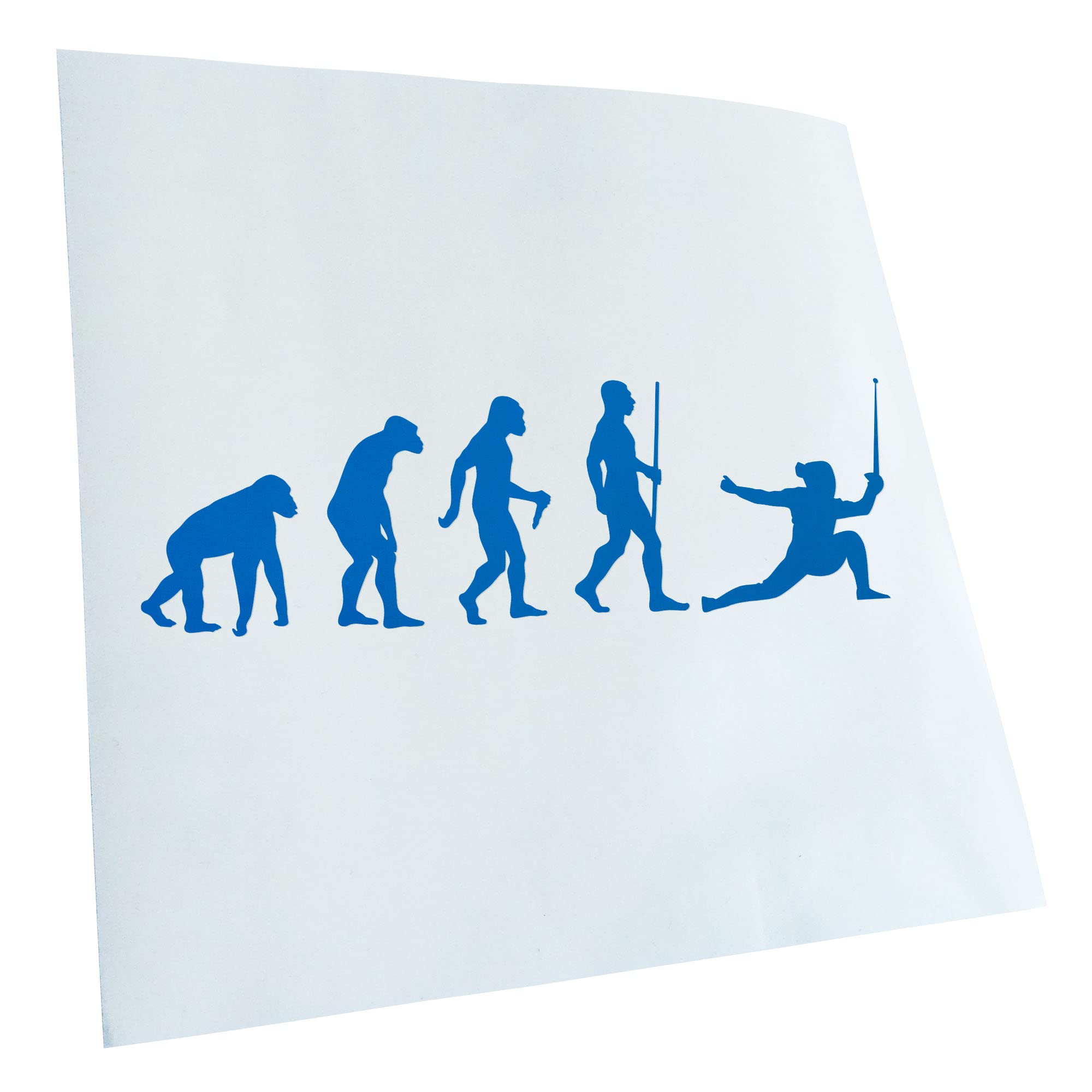 Kiwistar - Car Sticker - Fencing Epee Evolution - Blue - 30 x 9 cm - Rear Window Car Sticker Weatherproof for Car Truck Moped Truck - Sticker Exterior Self-Adhesive Tuning Accessories for Windows