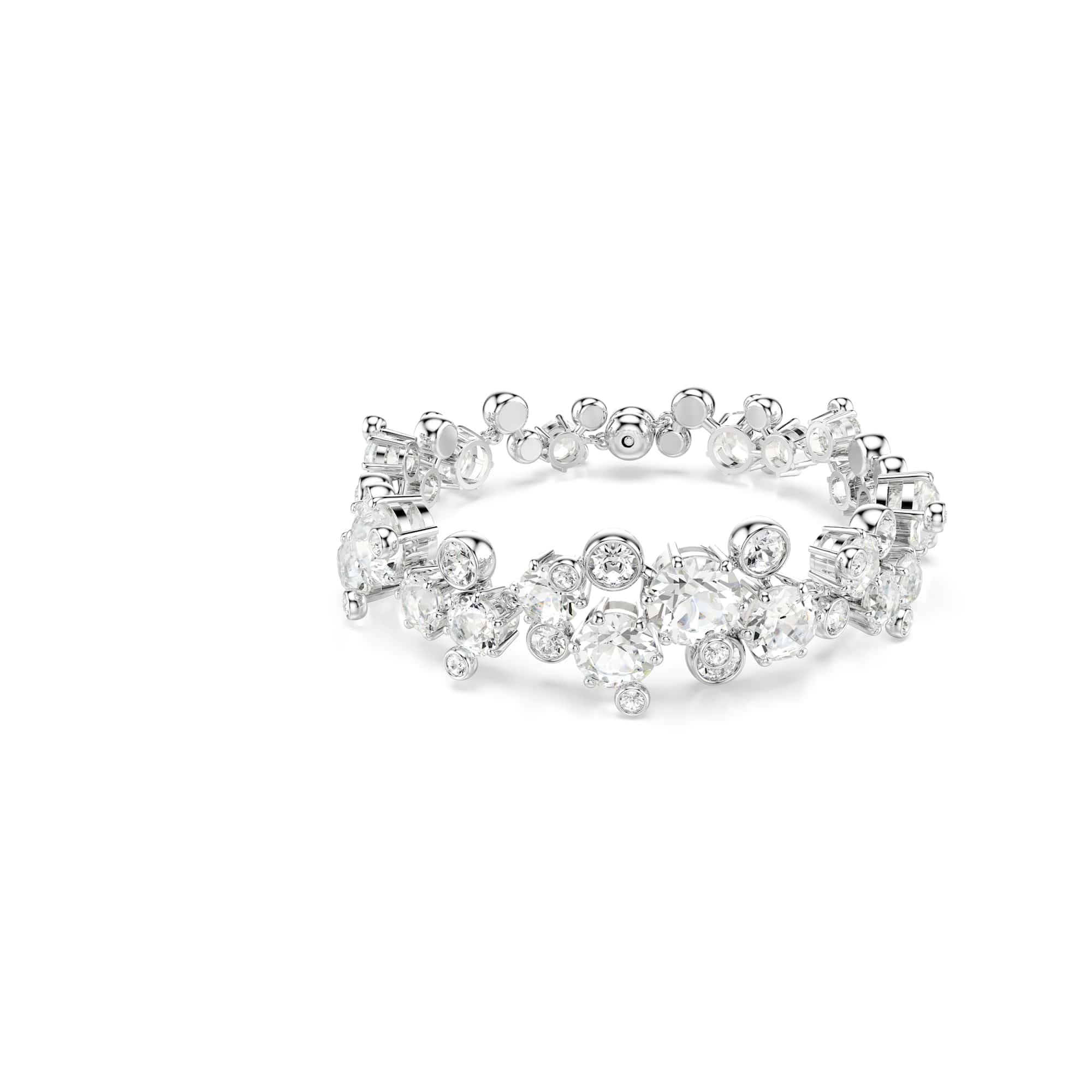Swarovski Constella Bracelet, Clear Mixed-Cut Crystals in a Rhodium-Finished Setting, Part of the Constella Collection
