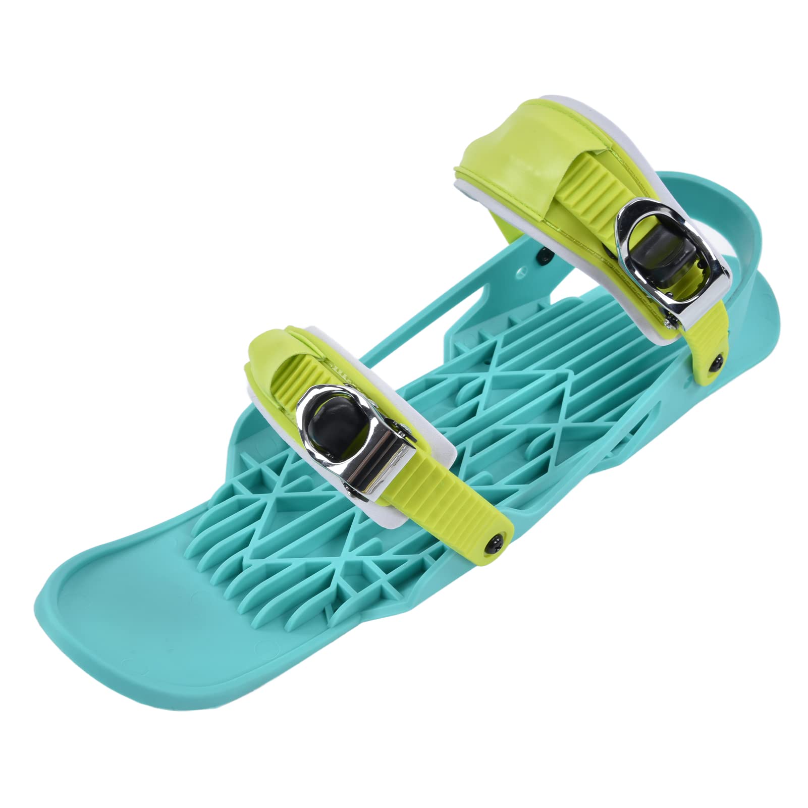 Mini Pattini da Sci Scarpe da Snowboard Regolabili Portatili Nylon Verde per Sport da Sci all'Aperto Pattini da Neve Invernali Pattini da Sci Corti per Piste da Discesa Parchi