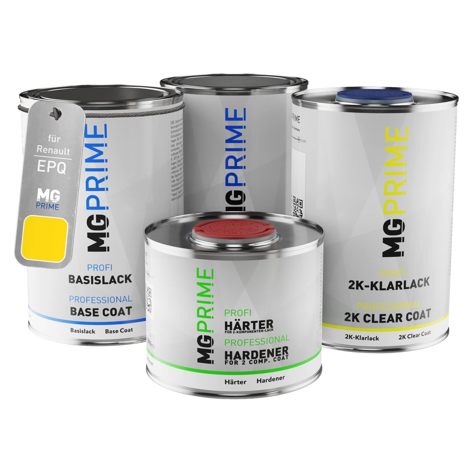 MG PRIMEMG PRIME Car paint Can set for Renault EPQ Jaune Indien Metallic under + base coat 2K clear coat hardener ready-to-spray 3.5l