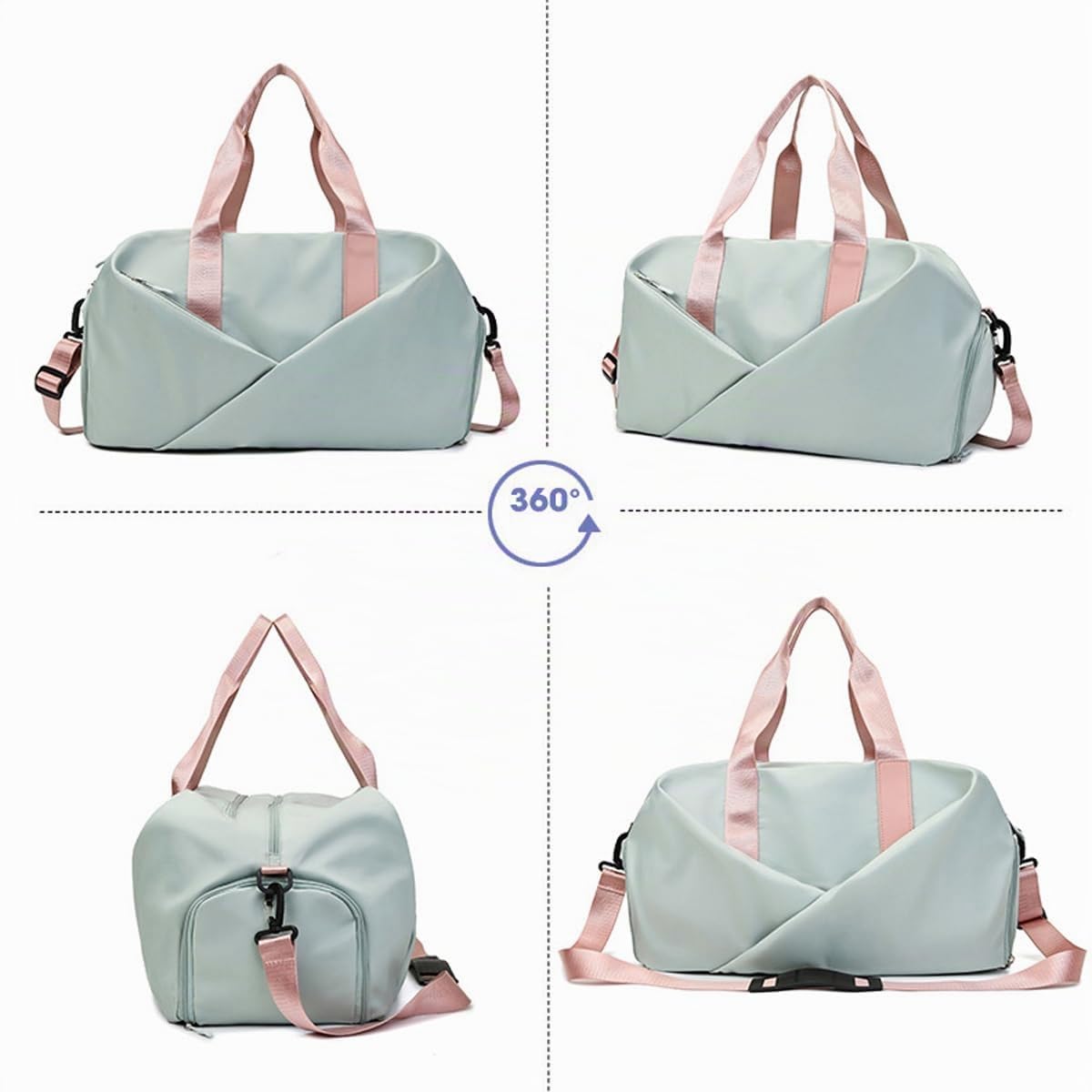 Borsa da Palestra, Borsone Sportivo Unisex con Scomparto per Scarpe e Tasche Bagnate Impermeabili, Borse da Viaggio per Il Fine Settimana per Nuoto Yoga (Verde)
