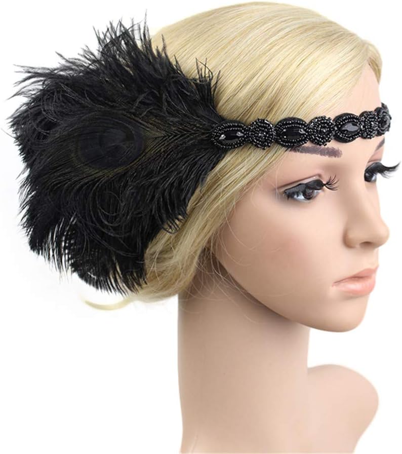 1920s Flapper Headband Roaring 20s Great Gatsby Headpiece for Women headpieces Headband - Image 3
