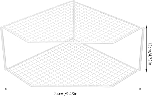 Miniatura 3 de Luxshiny Estante esquinero de 2 niveles para cocina, organizador de esquina para encimera, estante de esquina para cocina, hogar, restaurante,