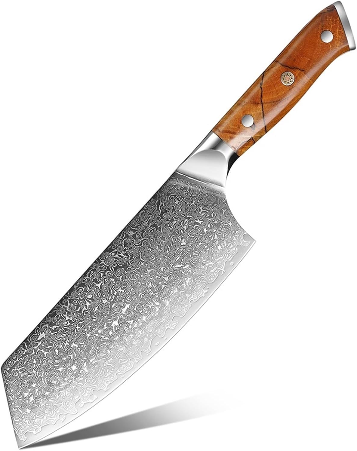 Damascus Steel Kitchen Knife Set 1-8 Pcs Pro Japanese Chef Knives Sharp Chef Santoku Slicing Utility Paring(Chinese Cleaver)
