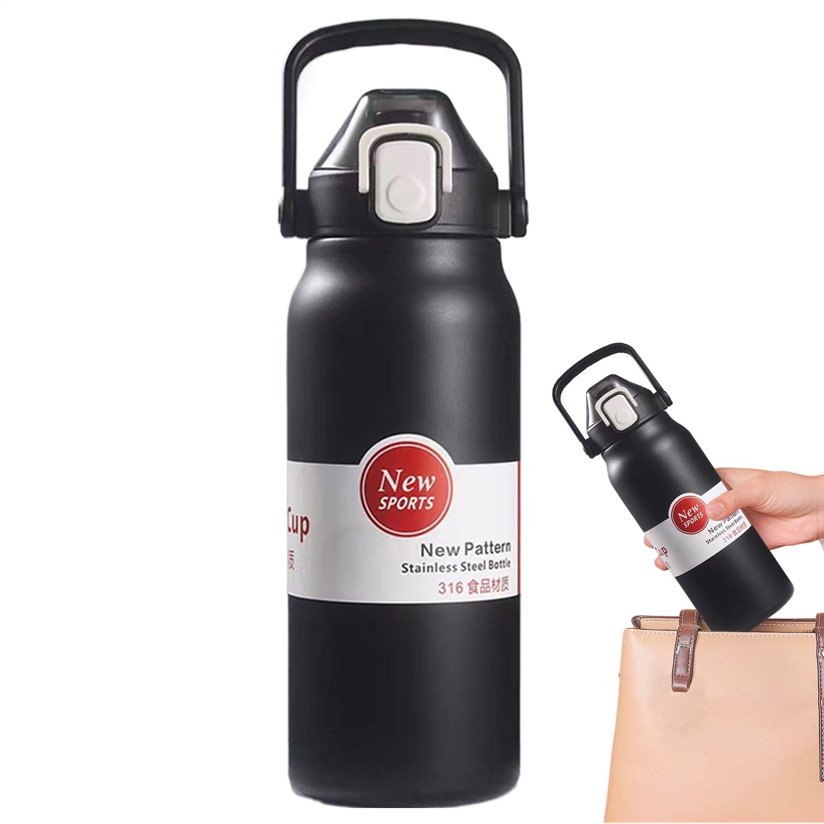 Bouteille d'eau isotherme étanche gourde 1300ml sans fuite sport