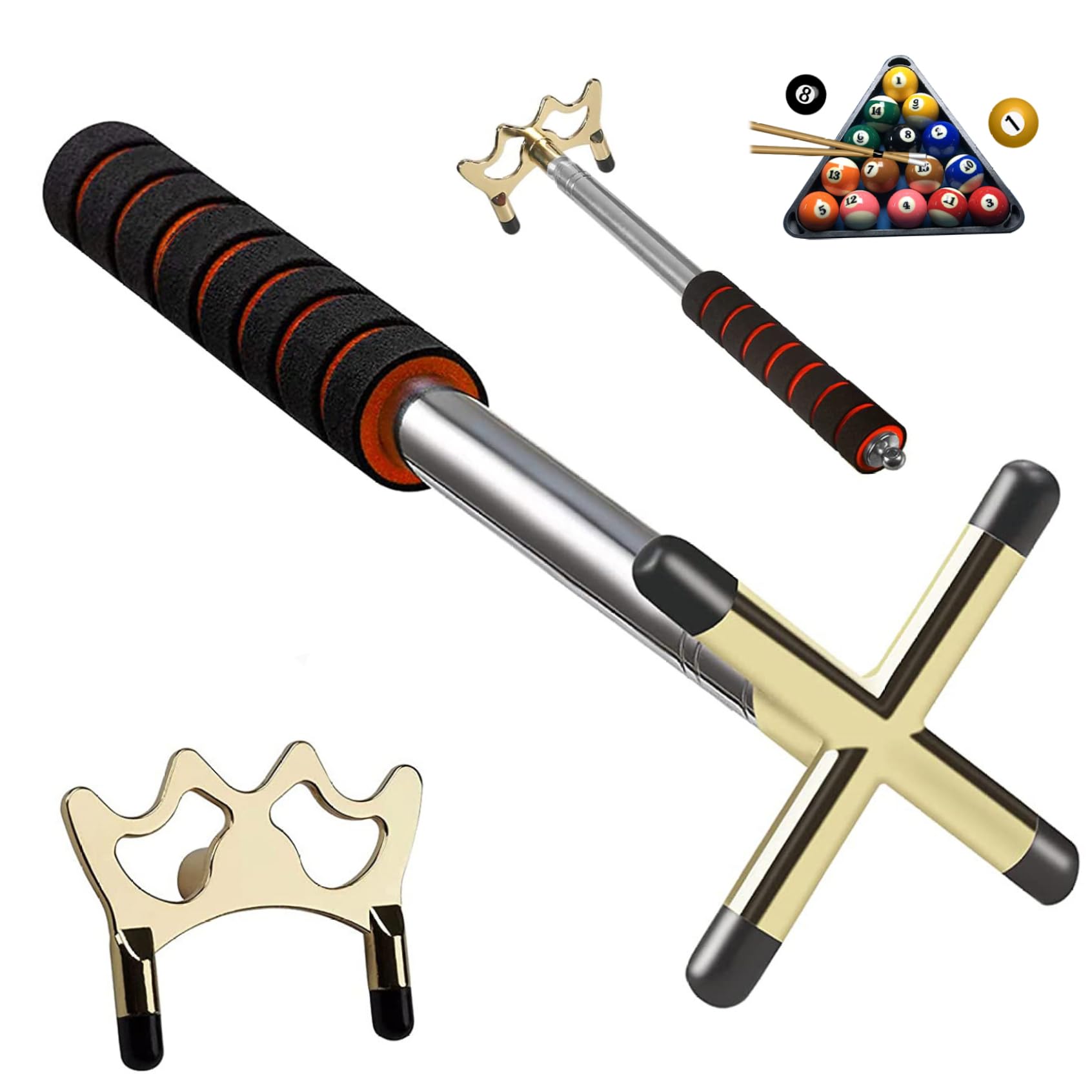 Pool Bridge Stick, rétractable Billards repère avec Une tête de Pont en Laiton pour Le Snooker, Le Jeu, la compétition