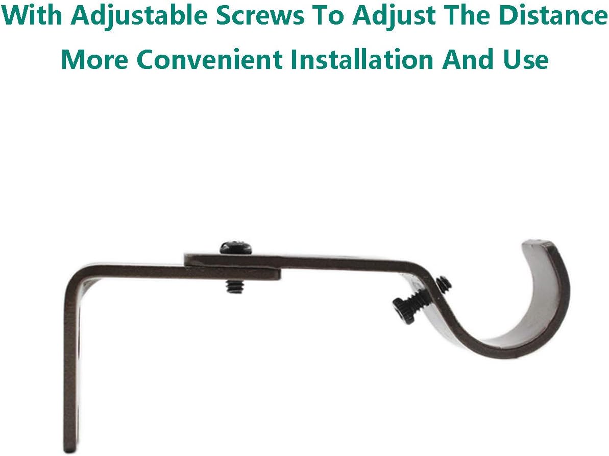 Ulifestar Adjustable Curtain Rod Brackets, 3 Pack Heavy Duty Drapery Rod Holders Hardware Window Curtain Rod Support Hanger for 1 Inch Rod with Installation Screws (Brown) : Home & Kitchen