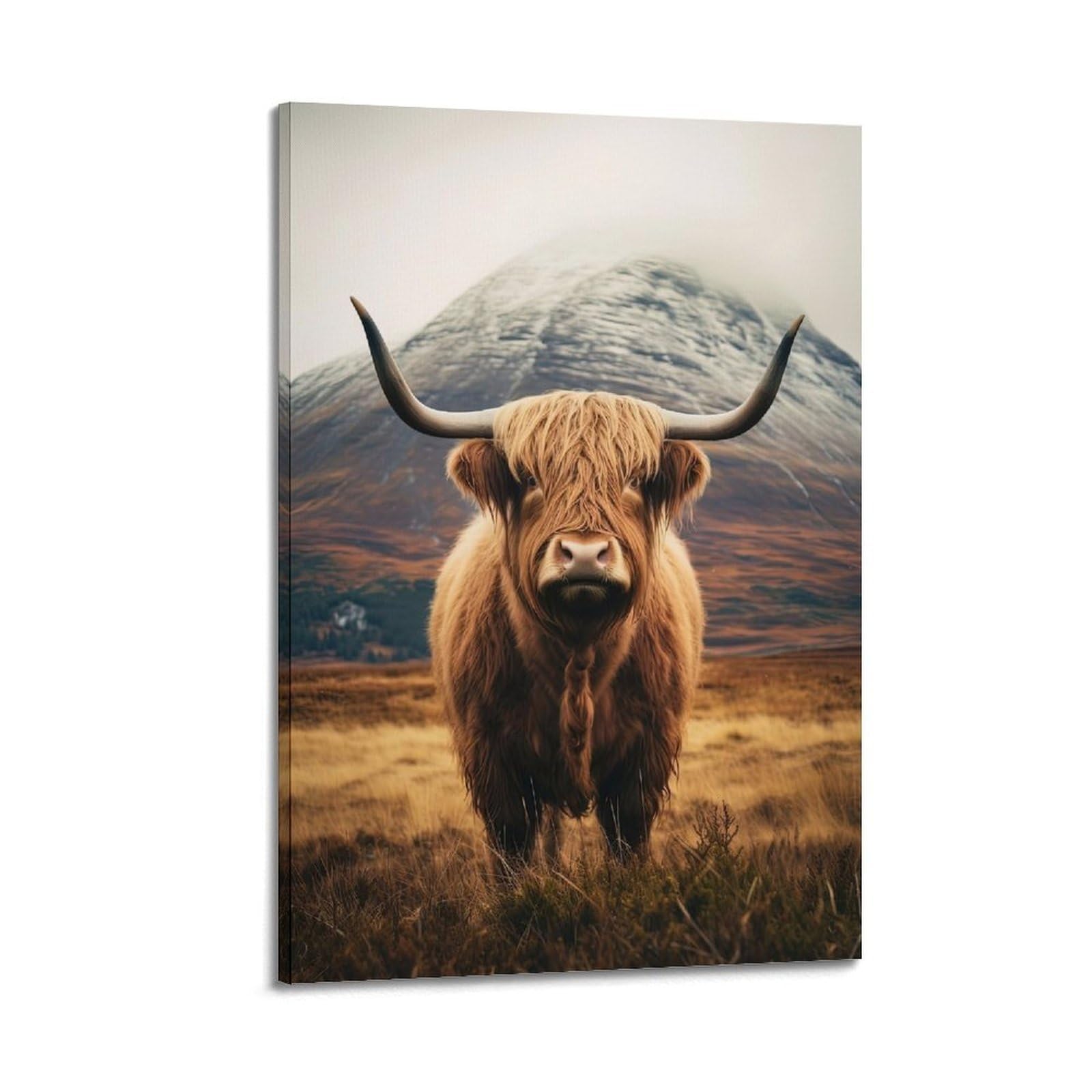 ESTE Highland Cow Animal Poster Decorative Painting Canvas Modern Art Picture 20x30inch(50x75cm)