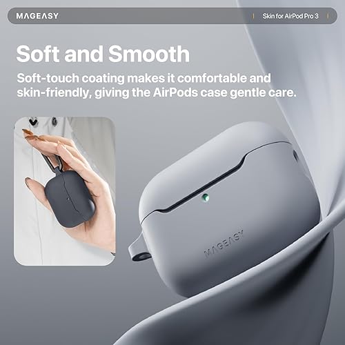 Miniatura 3 de MAGEASY Funda diseñada para estuche de AirPods Pro 3 - Funda protectora a prueba de golpes para AirPods Pro 3, resistente a las manchas, suave y