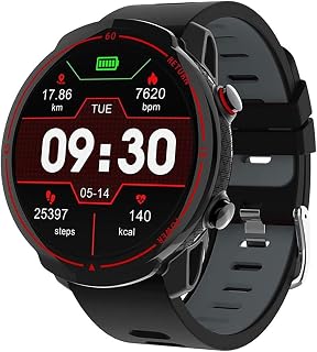 QESTO Smartwatch Herren Fitness-Tracker, Geeignet Für Android IOS 1,3-Zoll-Touchscreen Bluetooth-Uhr GPS-Sportuhr Herzfrequenzmesser Schrittzähler Herren Smartwatch(A)(B)