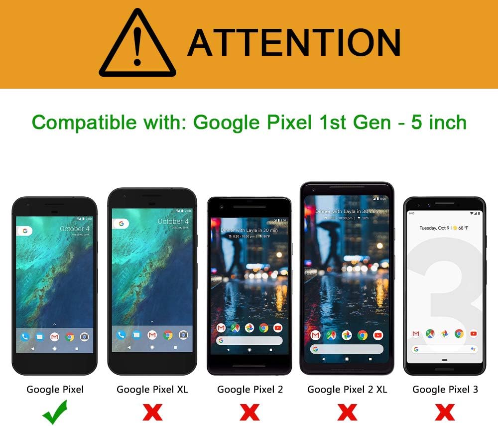 Google Pixel Screen Protector, OMOTON [2 Pack] Tempered Glass Screen Protector [Scratch Proof] [2.5D Rounded Edge] [Anti-Bubble] [High Definition] for Google Pixel [5.0 Inch] (2016 Released)