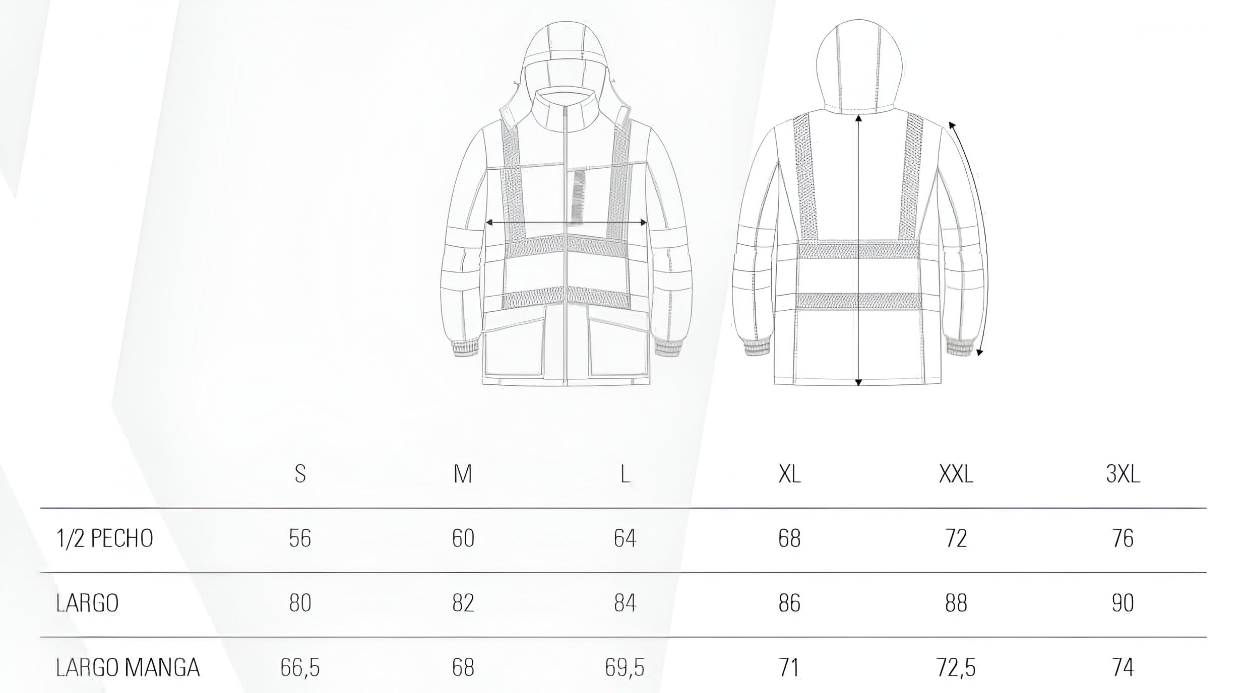 WORKTEAM Parka Alta Visibilidad Impermeable con Acolchado Térmico, Reflectantes Segmentadas, Capucha Desmontable y Forro Polar, Ropa Laboral Seguridad Clase 2